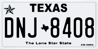 TX license plate DNJ8408