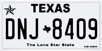 TX license plate DNJ8409