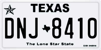 TX license plate DNJ8410