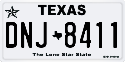 TX license plate DNJ8411