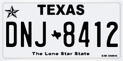 TX license plate DNJ8412