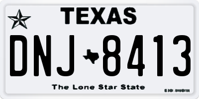 TX license plate DNJ8413