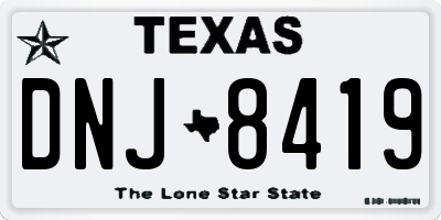 TX license plate DNJ8419