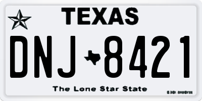 TX license plate DNJ8421