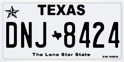 TX license plate DNJ8424