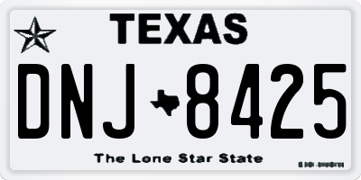 TX license plate DNJ8425