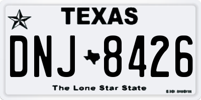 TX license plate DNJ8426