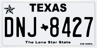 TX license plate DNJ8427