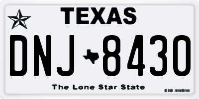 TX license plate DNJ8430