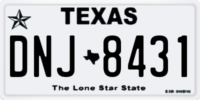 TX license plate DNJ8431