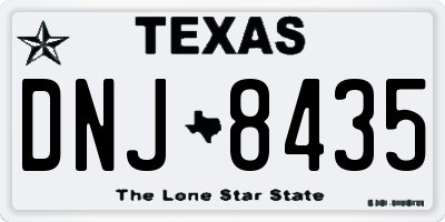 TX license plate DNJ8435