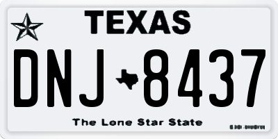 TX license plate DNJ8437