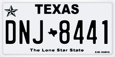 TX license plate DNJ8441