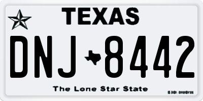 TX license plate DNJ8442