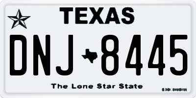 TX license plate DNJ8445