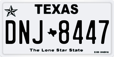 TX license plate DNJ8447