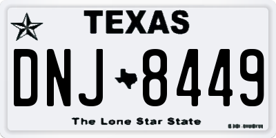 TX license plate DNJ8449