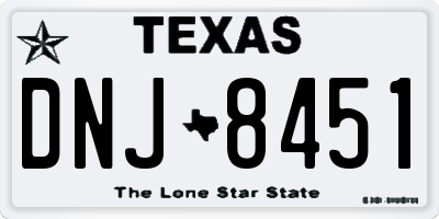 TX license plate DNJ8451
