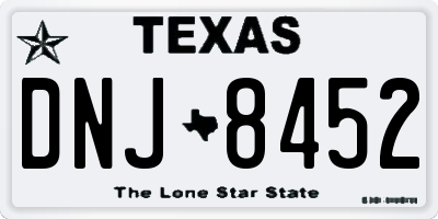 TX license plate DNJ8452
