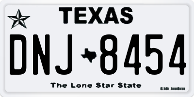 TX license plate DNJ8454