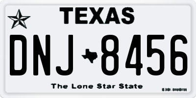 TX license plate DNJ8456