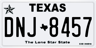 TX license plate DNJ8457