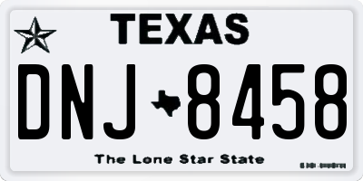 TX license plate DNJ8458