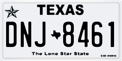 TX license plate DNJ8461