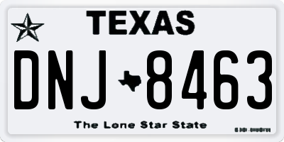TX license plate DNJ8463