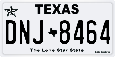 TX license plate DNJ8464