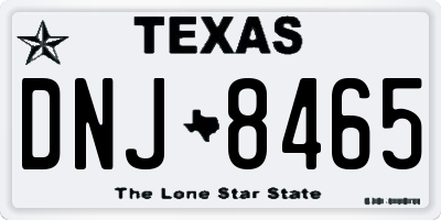 TX license plate DNJ8465
