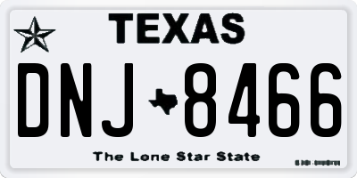 TX license plate DNJ8466