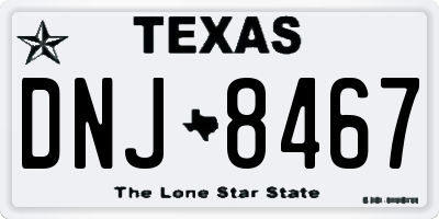 TX license plate DNJ8467
