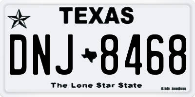TX license plate DNJ8468