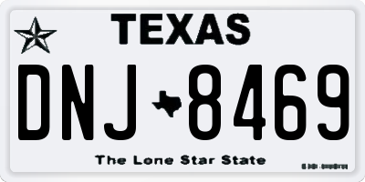 TX license plate DNJ8469
