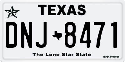 TX license plate DNJ8471