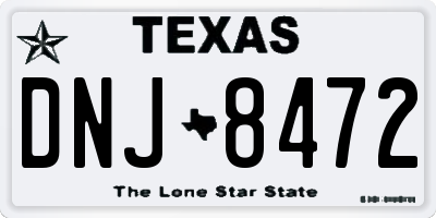 TX license plate DNJ8472