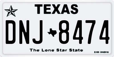 TX license plate DNJ8474
