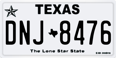 TX license plate DNJ8476