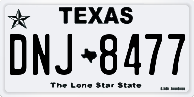 TX license plate DNJ8477