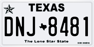TX license plate DNJ8481