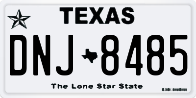 TX license plate DNJ8485