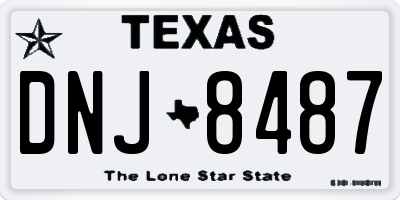 TX license plate DNJ8487