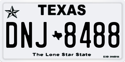 TX license plate DNJ8488