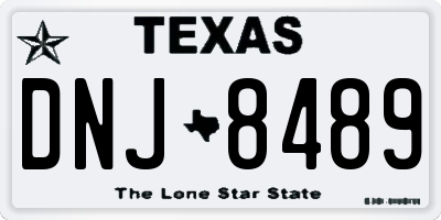 TX license plate DNJ8489