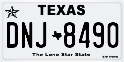 TX license plate DNJ8490