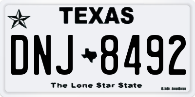 TX license plate DNJ8492