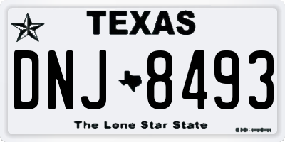 TX license plate DNJ8493