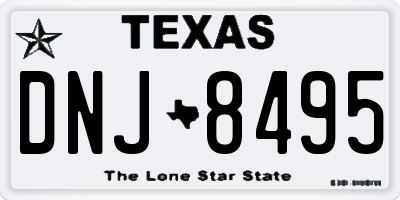 TX license plate DNJ8495