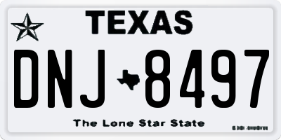 TX license plate DNJ8497